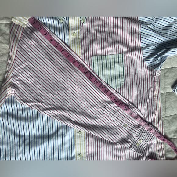 Brooks Brothers Rainbow Striped Colorblock Button Down Shirt Preppy Academia- L - Picture 8 of 10